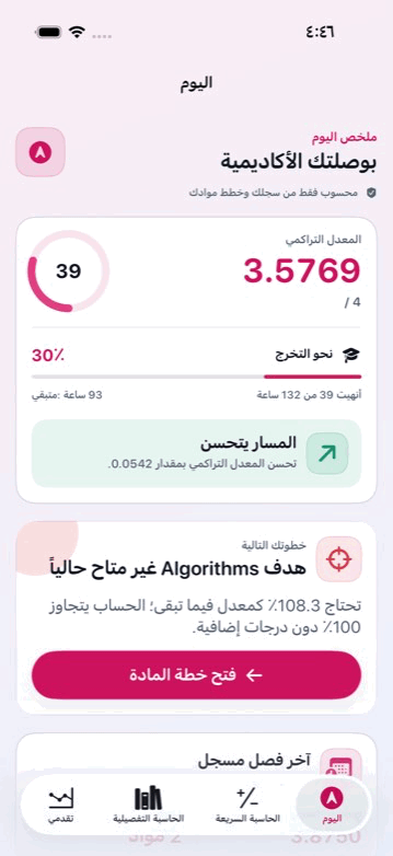 جولة متحركة بين اليوم وخطة المادة والتقويم وماهر / Academic command center tour