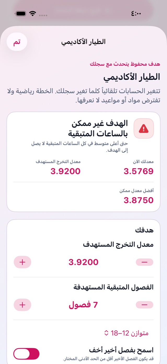 هدف التخرج / Graduation Goal
